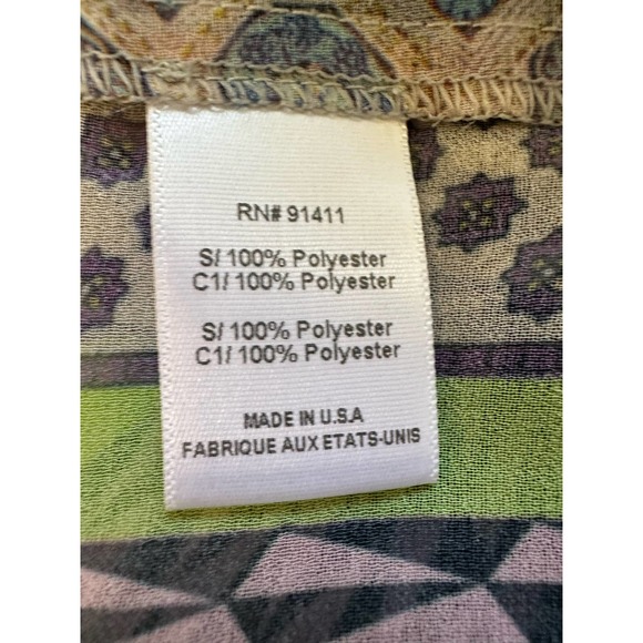 Clover Canyon Women's Multicolored Collared Long Sleeve Sheer Blouse sz XS EUC - Picture 7 of 8